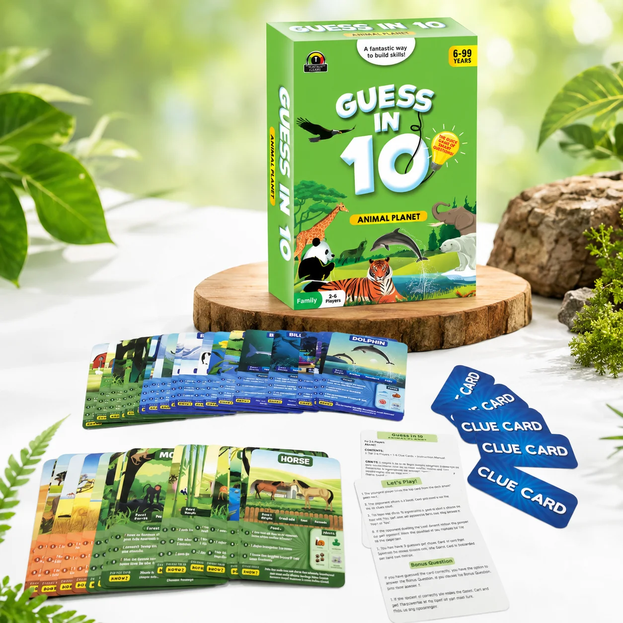 Guess in 10 Animal Planet Card Game Kids Animal Trivia Clue Educational Family Travel Brain Teaser English Version