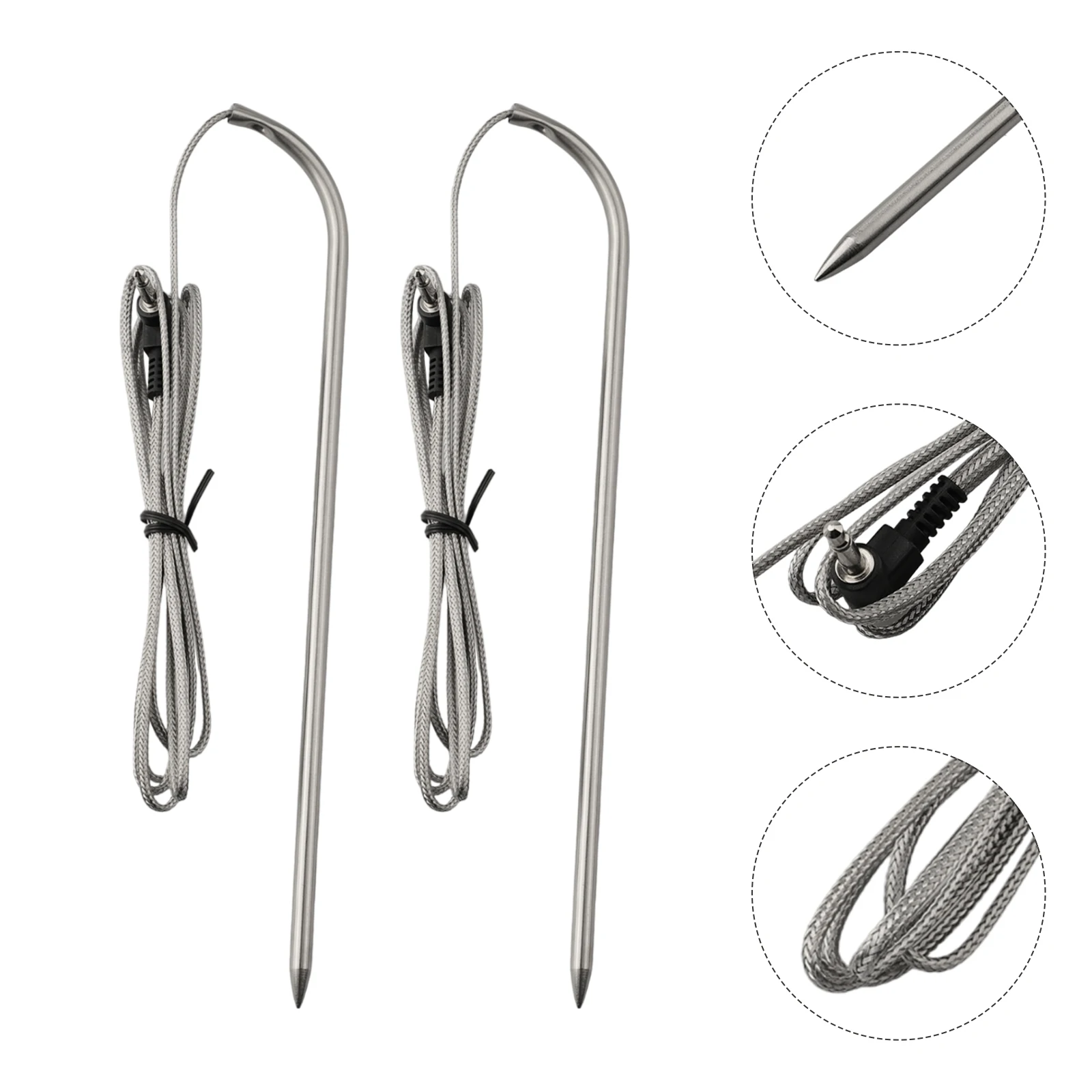 Meat Probes Compatible with For Gravity Series 560/800/1050 Accurate Temperature Readings Easy to Clean 2 Probes and Clips