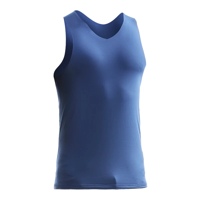 Men's Seamless Thermal Vest for Autumn and Winter, Fleece-Lined, Thickened, Slim Fit, Plus Size, Base Layer Undershirt, Trendy