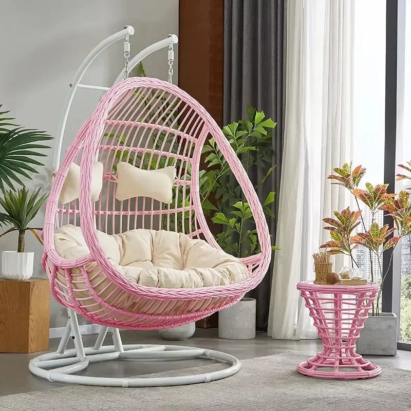 For Wholesale Rattan Metal Swing Egg Chair Outdoor Terrace Waterproof Swing Chair