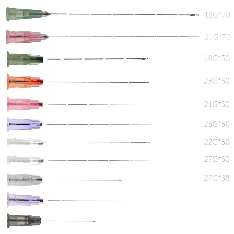 50 stuks Groothandel Stompe Tip Canule Micro Naald 18G 25g 27g 25mm 38mm 50mm 70mm Care Tool Wegwerp Stompe Canule