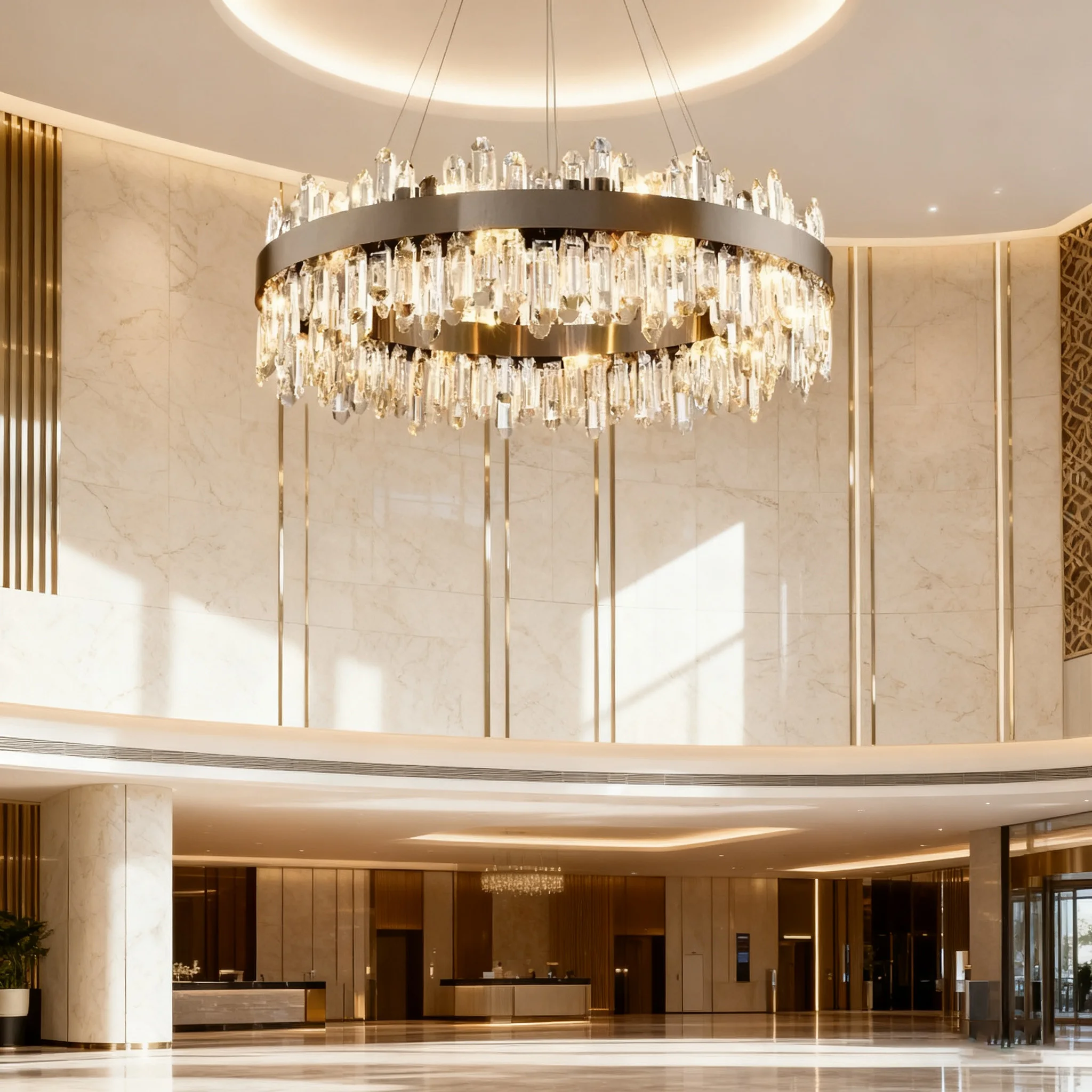 

Nordic Modern Crystal Chandelier, Silver 3-Color Dimmable Pendant Lamp Lustre for Hotel Ceilings, Ceiling Lustre for Villa