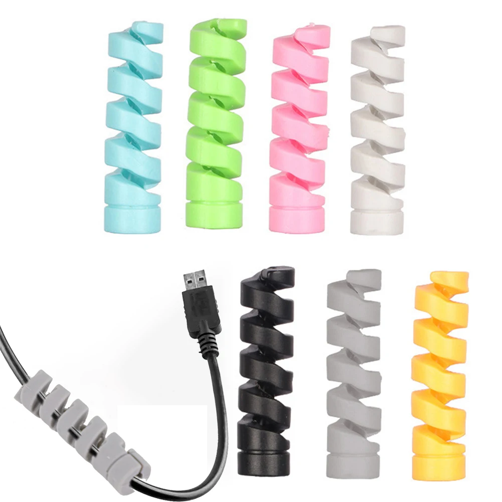 

Flexible Spiral Cable Organizer Storage Pipe Cord Management Cable Winder Desk Tidy Cable Accessories