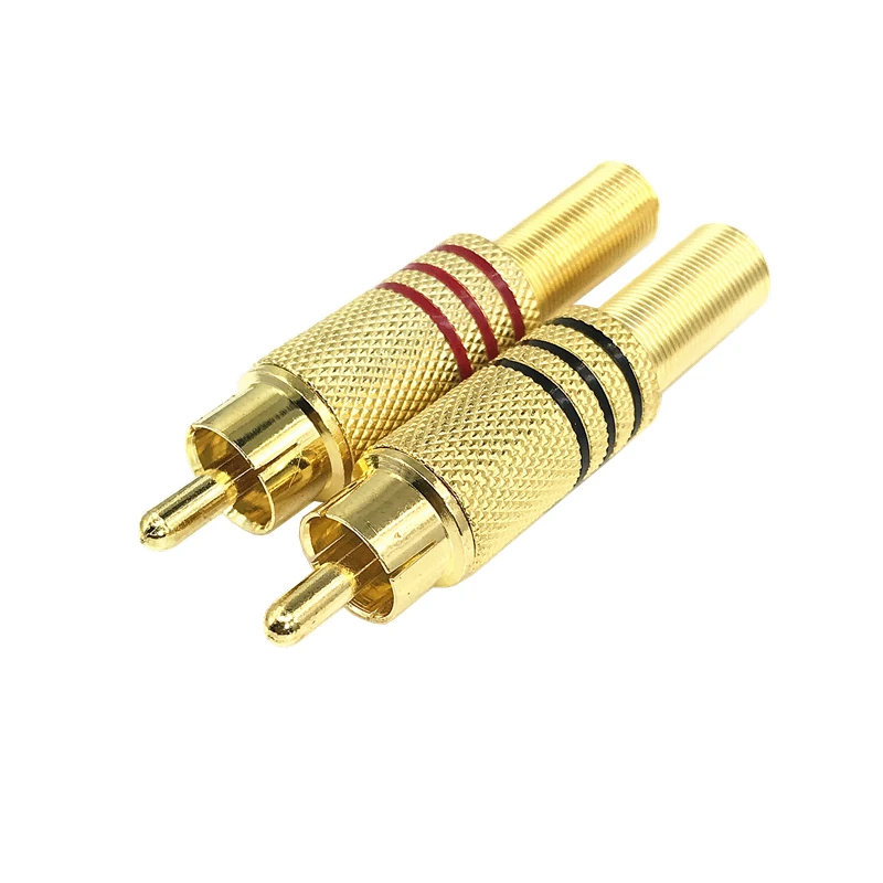 5Pcs/lot RCA Connector Socket Lotus Welding-Free Connector RCA Converter Audio-Video Adapter RCA Welding-Free Audio Socket