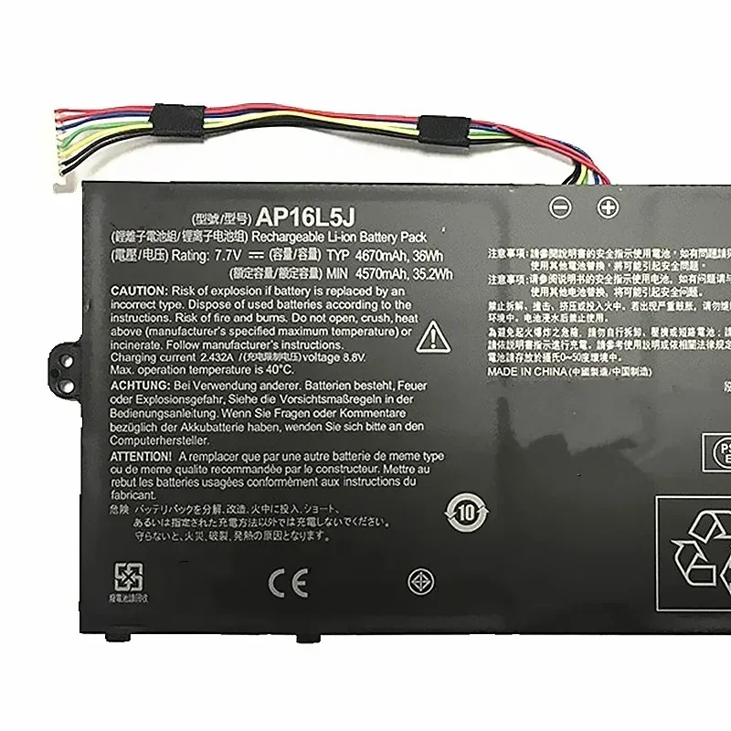 Imagem -05 - Bateria do Portátil Ap16l5j para Acer Aspire Swift Sf51452t Spin Sp11132n 2icp4 91 91 36wh 7.7v 4670mah Novo