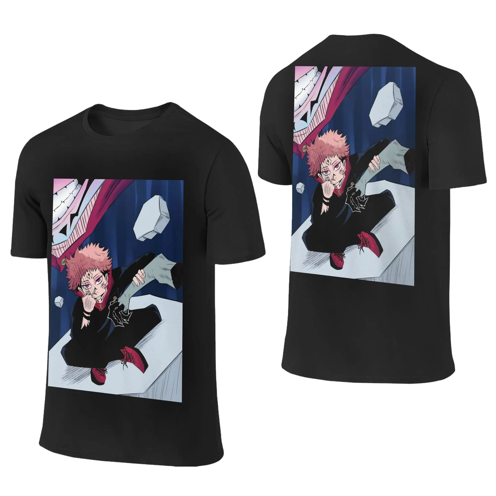 100% Cotton Megumi Besto Friendo Jujutsu Kaisen Sukuna Anime T-Shirt Men's Double Sided T Shirt Men Summer Shirts Tops Oversized