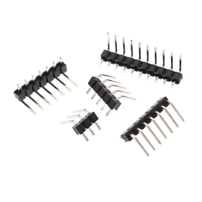 50pcs Single-row Bent Needle Row Spacing 2.54mm Needle 90 Degree 1 * 3/4/5/6/8/10/40P Copper Pin