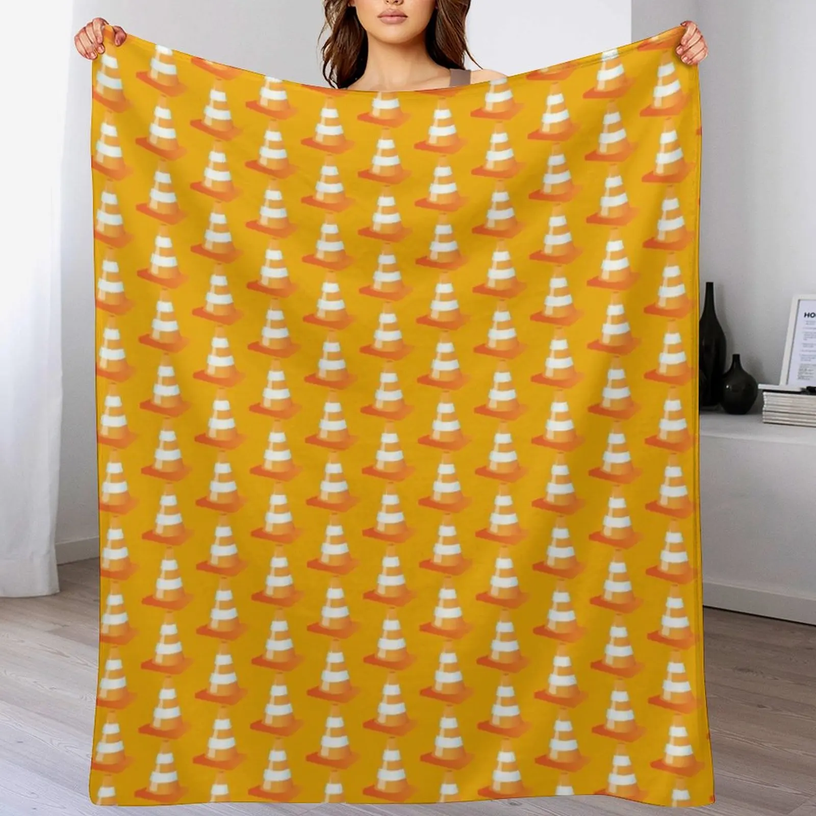 Traffic Cone Funny Road Marker Roadworks Design Throw Blanket Thin Blankets Sofas Of Decoration Blankets