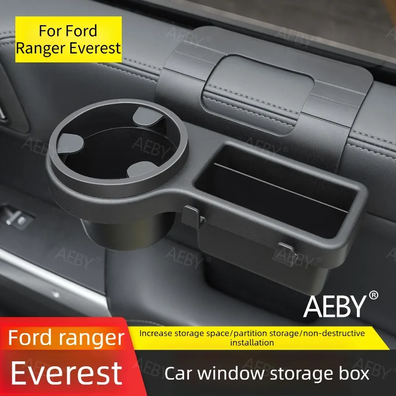 

Для Ford Ranger Everest 2022-2026: Органайзер для двери, подстаканник, держатель для напитков, слот для телефона, противоскользящий, водонепроницаемый, аксессуары.