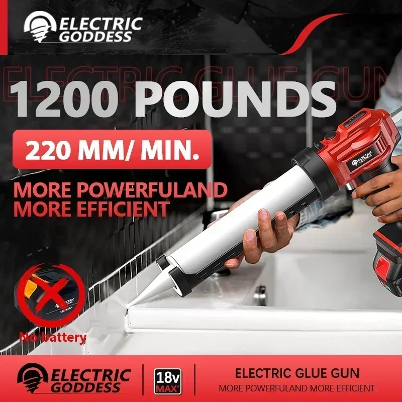 Pistola de pegamento eléctrica de diosa HJQ001, herramienta LED inalámbrica para puerta y ventana de vidrio, pegamento de costura eléctrico para
