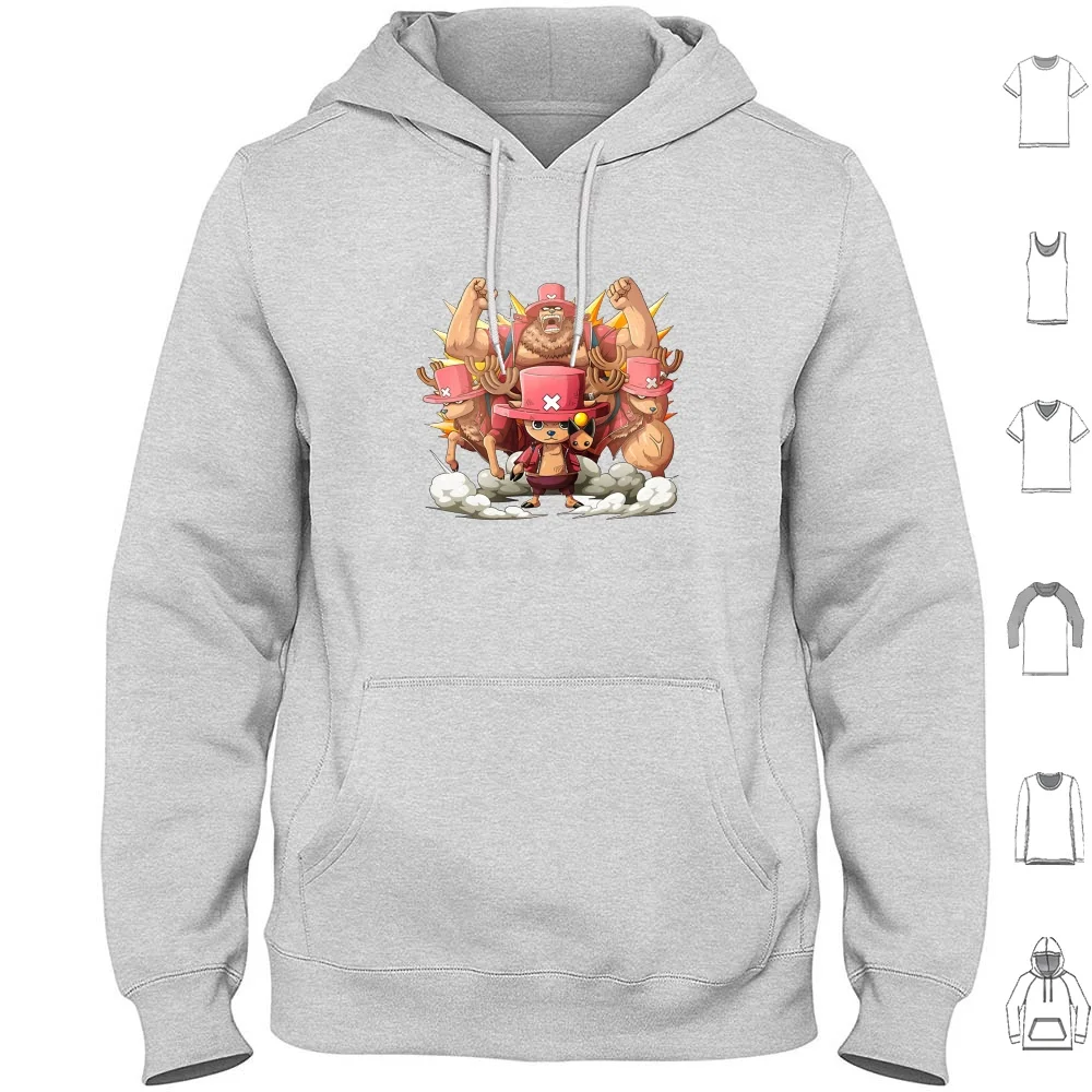 Tony Tony Chopper Transformations Hoodies Long Sleeve Anime Chopper Tony Tony Chopper Tony Pirate Manga Mugiwara Cute