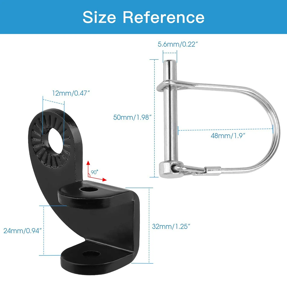 

2Pcs Bike Trailer Hitch Couplers Durable Iron Traction Adapter Easy Install Bike Trailer Accessories Traction Adapter