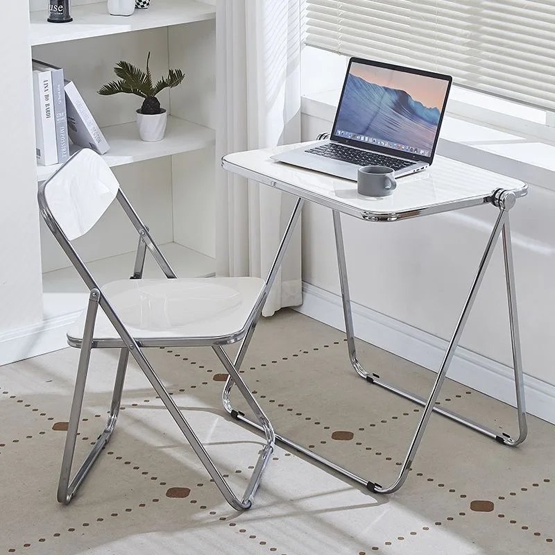 Modern Simple Acrylic Transparent Folding Chair Portable Dining Leisure Chair for Home Living Room Balcony