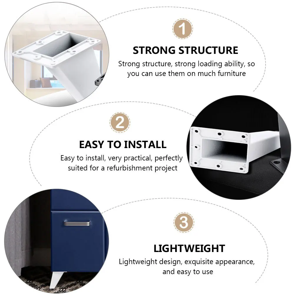 

4Pcs Multifunctional Furniture Feet Durable Aluminum Alloy Easy to Install for Home Refurbishment Furniture Support Leg