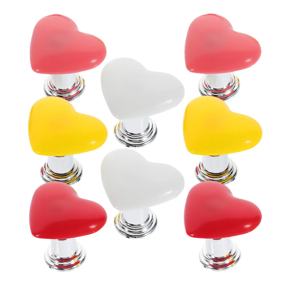 

8Pcs Toilet Lid Handle Heart Shaped Assist Press Button Easy Install Cute Toilet Flush Pusher Push Button Flush
