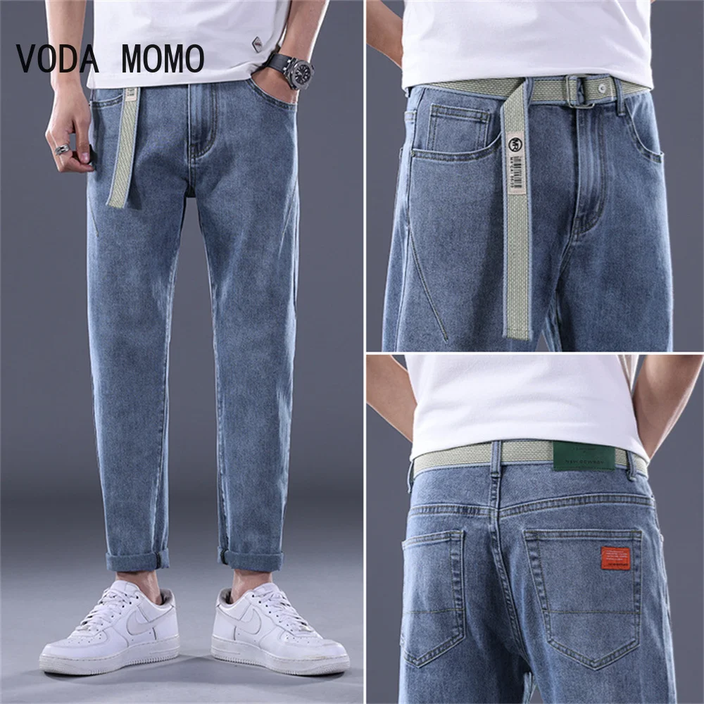 New Fashion Japanese and Korean Style Men's Jeans Elastic Waist Harem Pants Male Trendy Casual Denim Trousers All-Matchpants