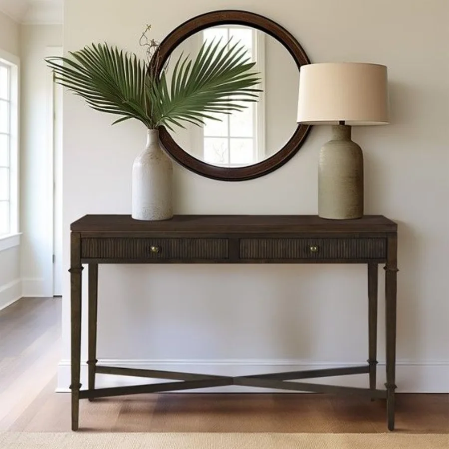 Fluted 2drawer Storage Console Table