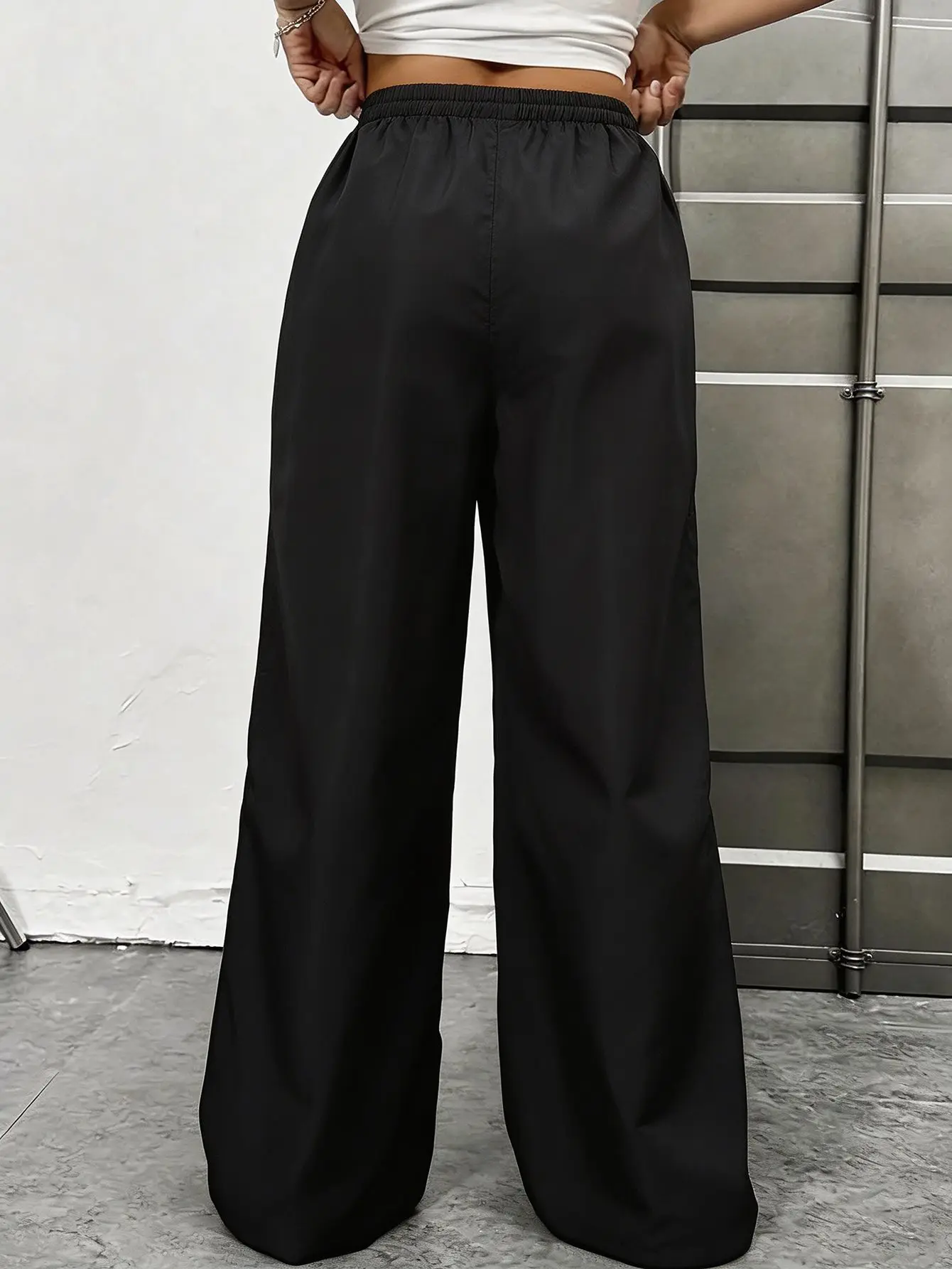 Straight Leg Long Pant Casual Pant With Lace Bow For Girls Spring Fashion Lace Tousers Loose  Wide Leg Sweatpants Streetwear New