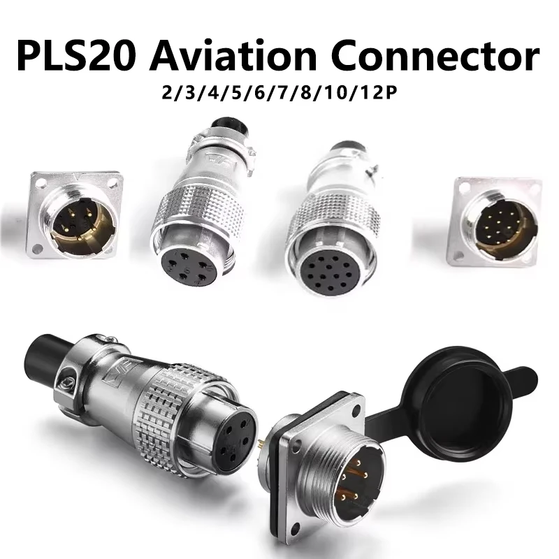 PLS20 Aviation Connector 2/3/4/5/6/7/8/9/10/12 Pin Air Carrier Male Female Plug Connector WS20 TP20 Opening Diameter 20mm