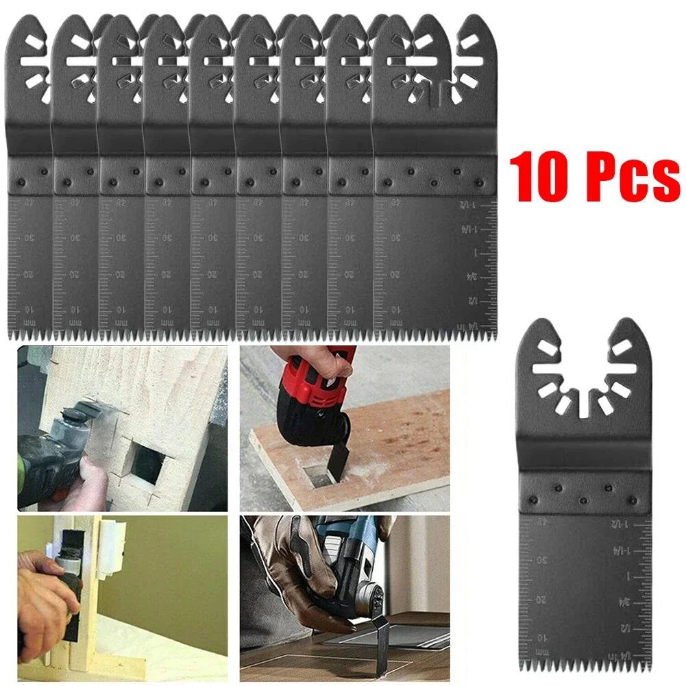 10Pcs Japanese Tooth Wood Oscillating Saw Blade Multitool Quick Release For Cutting Wood Plastic Drywall Open Hole Power Tool