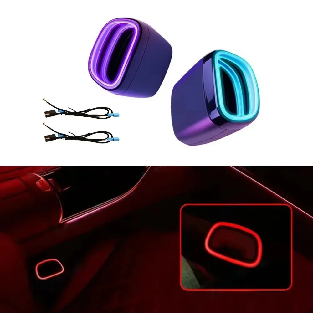 

W214 Ремень безопасности с пряжкой, 64-цветный светодиодный светильник для Mercedes Benz W205 W213 W206 X254 EQE CLS GT GLC, декоративная лампа