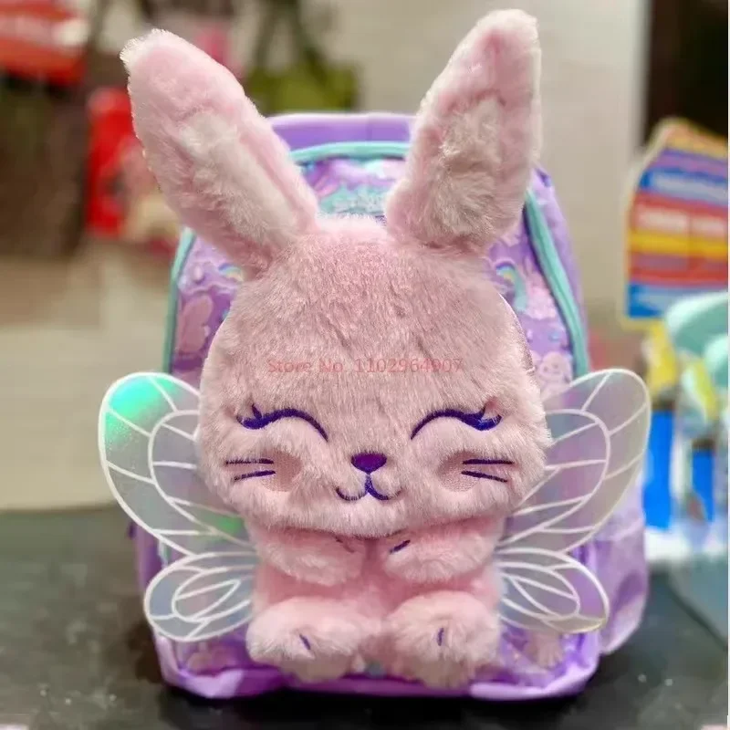 Original Australian School Bag Purple Angel Rabbit Medium Children Backpack Water Cup Retractable Pen Bag Student Surprise Gifts