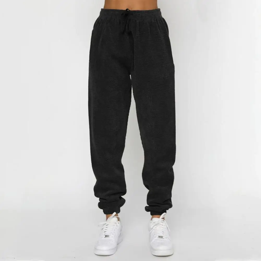Casual Two-piece Suit Women's Round Neck Sweatshirt High Waist Trousers Set for Sport Fitness Long Sleeve Elastic Cuff Top