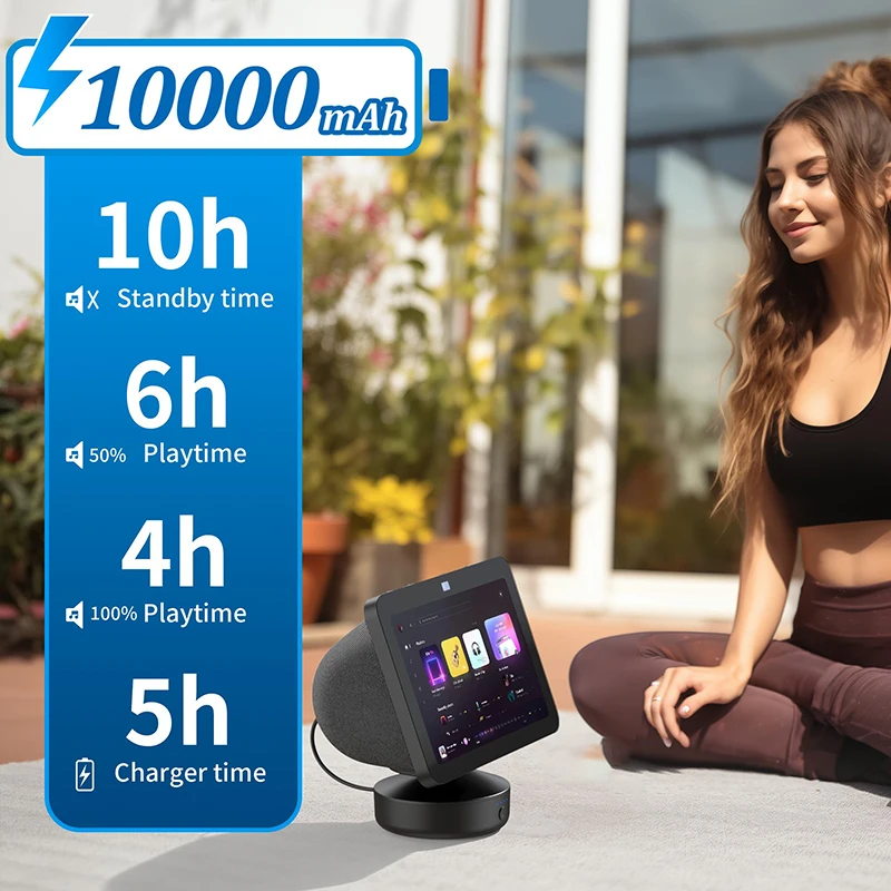 قاعدة بطارية محمولة من PlusAcc ، محطة إرساء لعرض الصدى 8 الجيل الثالث ، شاحن ، مكبر صوت ذكي من أمازون ، حامل