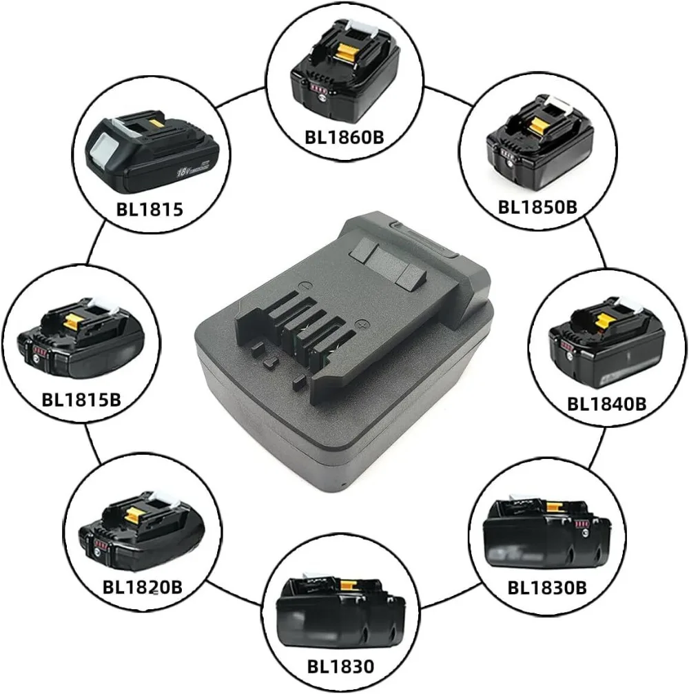 Imagem -04 - Adaptador de Bateria para Makita Conversor de Bateria Li-ion Trabalhar para Skil 20v Power Tool 18v