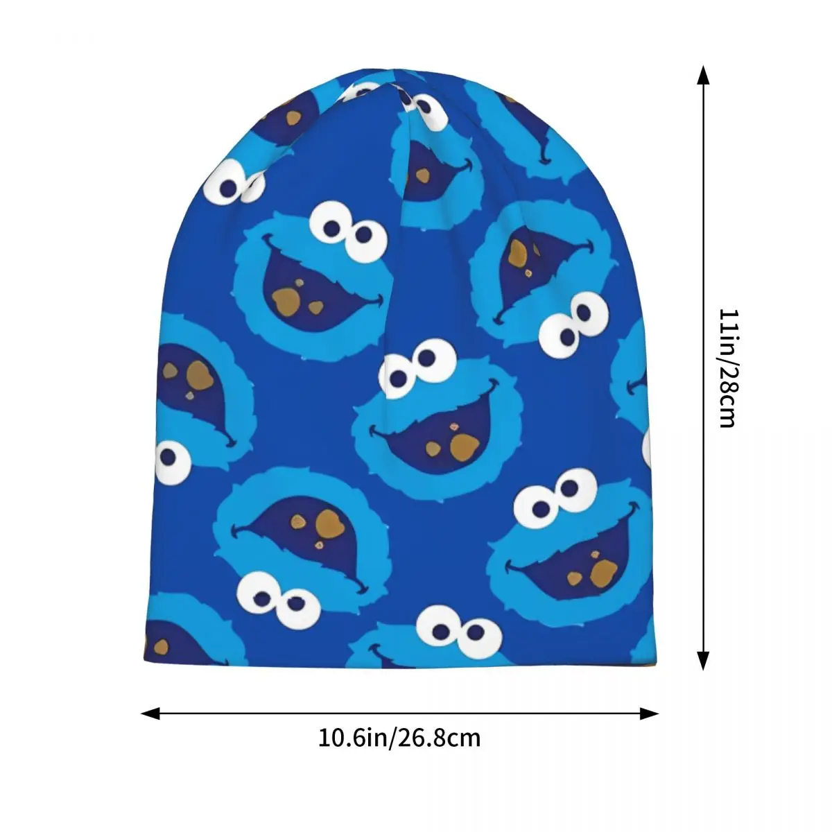 S-Sesame Street Cute Cookie Monster Bonnet Hat Street Skullies Beanies Hats Sesame Street Cartoon Comedy Spring Dual-use Caps