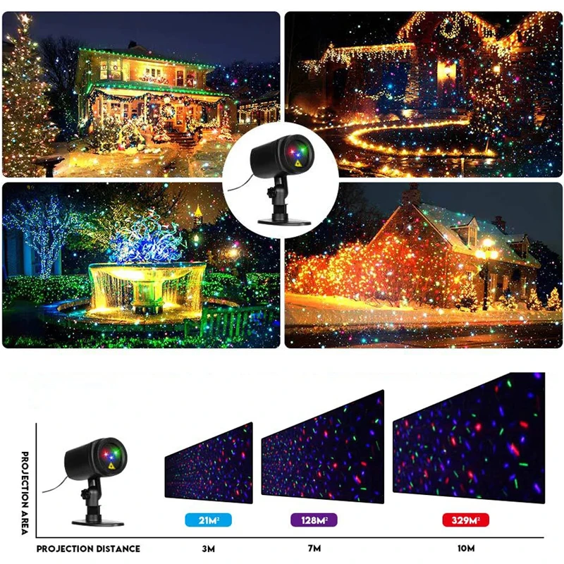 

Outdoor IP65 Remote Starry Sky RGB Laser Lawn Light For Christmas DJ Party Home Yard Garden Stage Show Projector Landscape Lamps