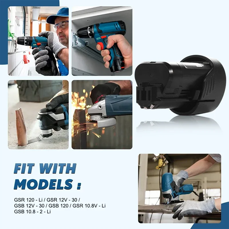 Originální baterie Bosch 12V baterie, 2,0 Ah BAT411 Lithium-iontová dobíjecí baterie BAT411A BAT412 BAT412A BAT413 Nabíječka baterií - náhled 6