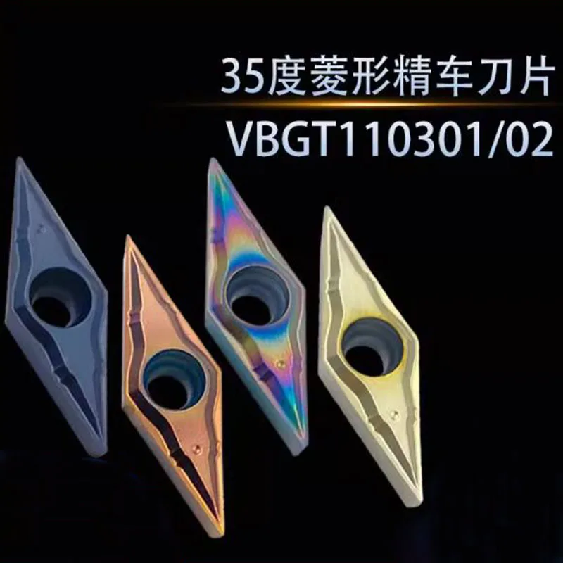 10PCS VBGT110301-DF / VBGT110302-DF 35° finitura CNC inserti per tornitura in metallo duro rombico indicizzabili
