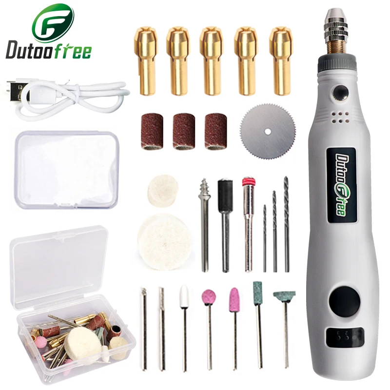 Mini Broca sem Fio Usb Gravação sem Fio Caneta de Polimento Broca Elétrica de Velocidades para Jóias Ferramentas Metal Dremel Escultura de Perfuração