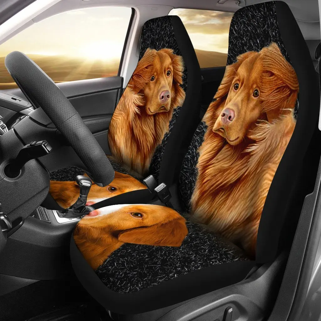 Lovely Nova Scotia Duck Tolling Retriever Dog Print Car Seat Covers Set 2 Pc, Car Accessories Seat Cover