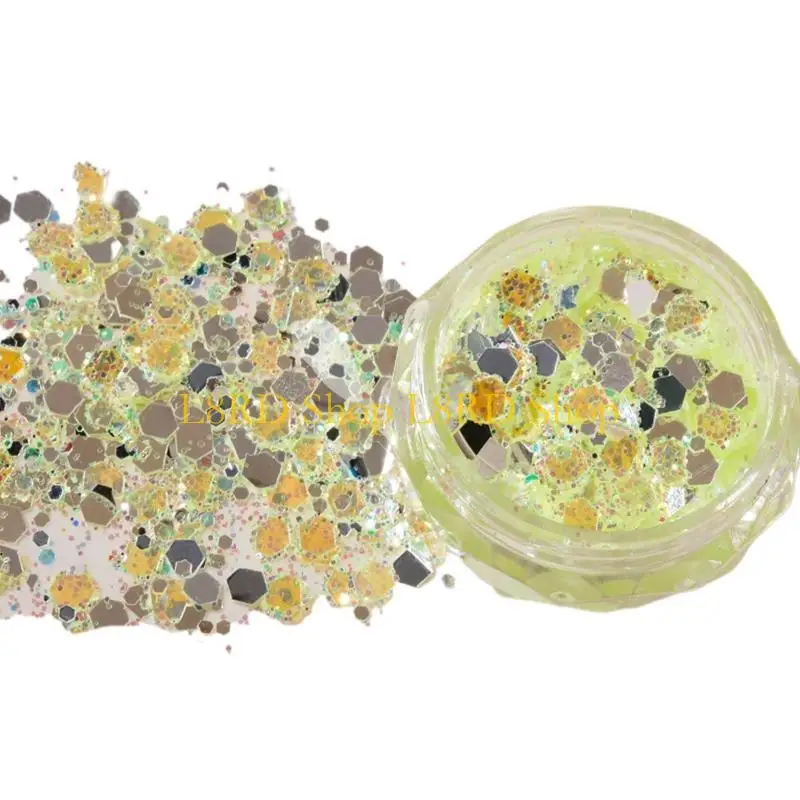 l8rdネイルスパンコールアクリルネイルのためのネイルグリッター12色3Dホログラフィックネイルアート