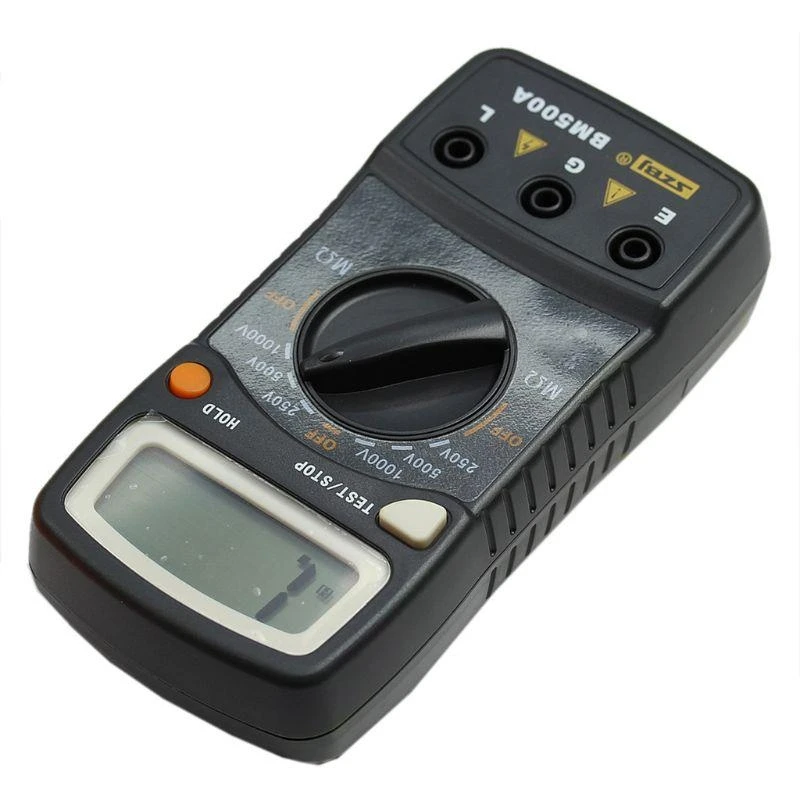 E06B BM500A 1000V 1999m 디지털 단열 저항 테스터 미터 Megohmmeter