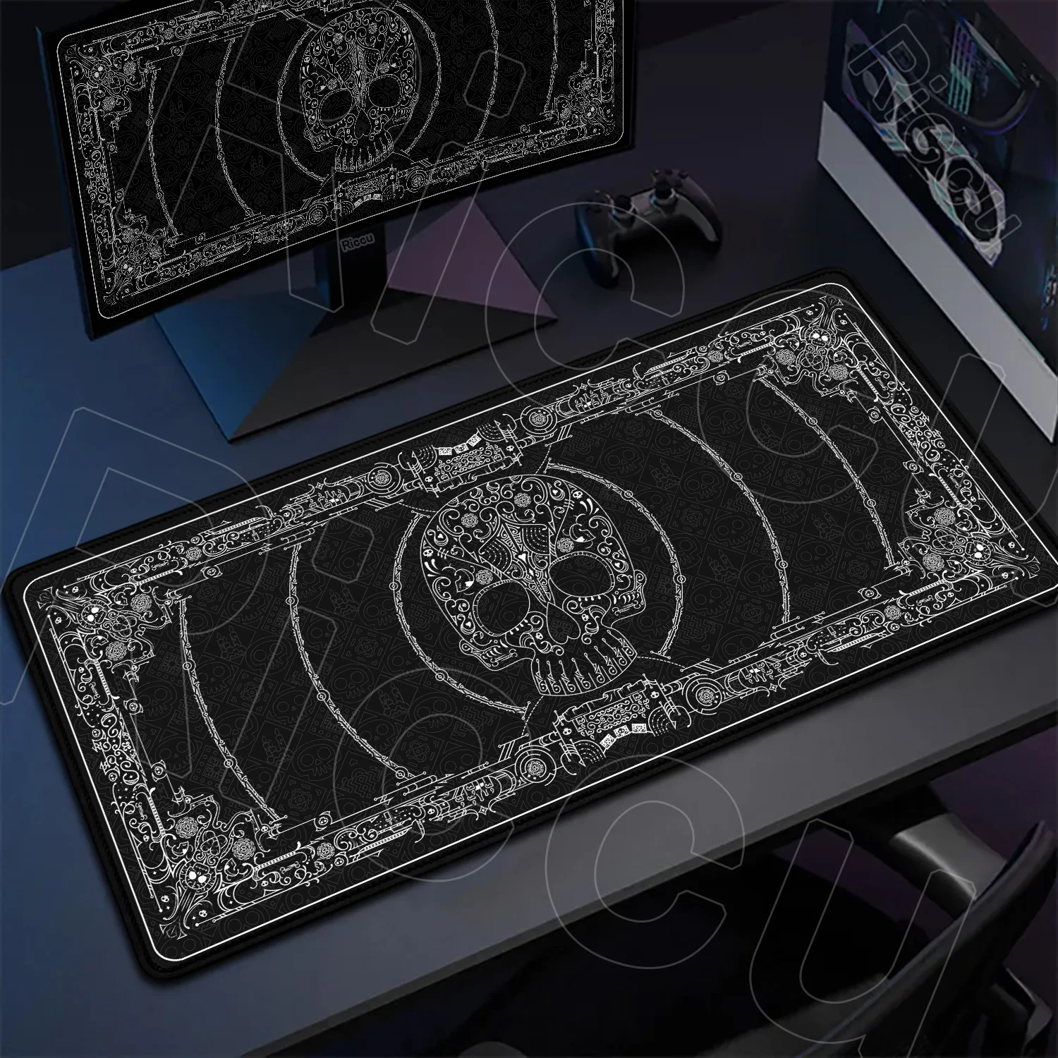 

XXL Gothic Skeleton Graphic Design Mouse Pad Rug Large Desk protective Mat Gamer Non-slip Keyboard Office PC Accessories carpet