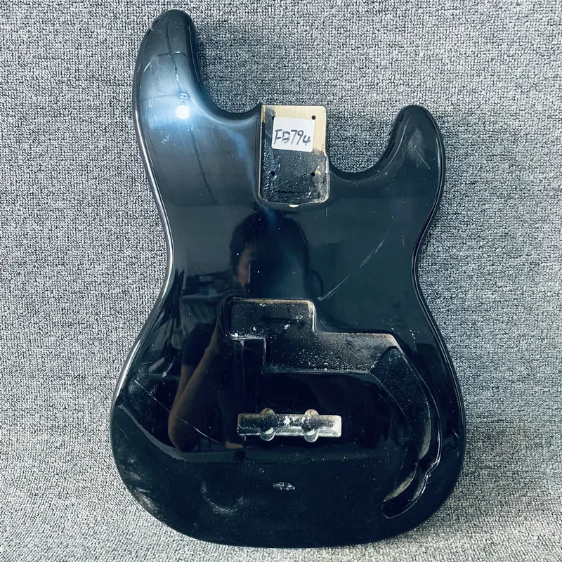FB794 Black Color Precision&Jazz Bass Semi Finishing Electric Bass Body in Solid Wood with Damages for DIY
