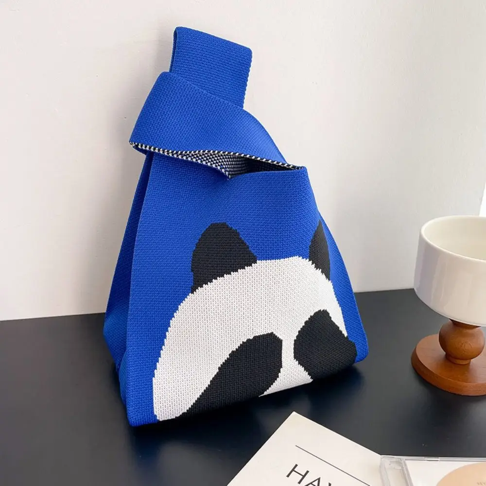 

New Shoulder Bag Shopping Bags Tote Bag Knot Wrist Bag Handmade Knit Handbag