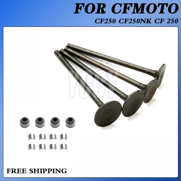 ل CFMOTO CF250 CF250NK CF 250 NK250 SR250 ملحقات محرك الدراجة النارية صمام العادم طقم صمامات السحب لوحة قفل مانع تسرب الزيت