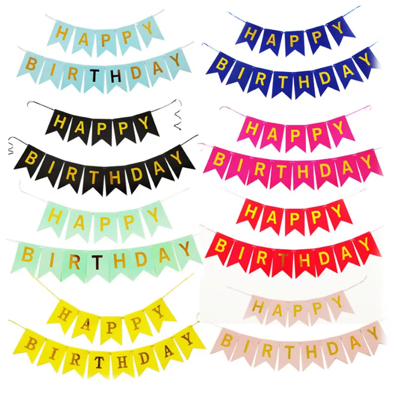 

Multi Themes Happy Birthday Banner Baby Shower First Birthday Party Decorations Photo Booth Happy Birthday Bunting Garland Flags