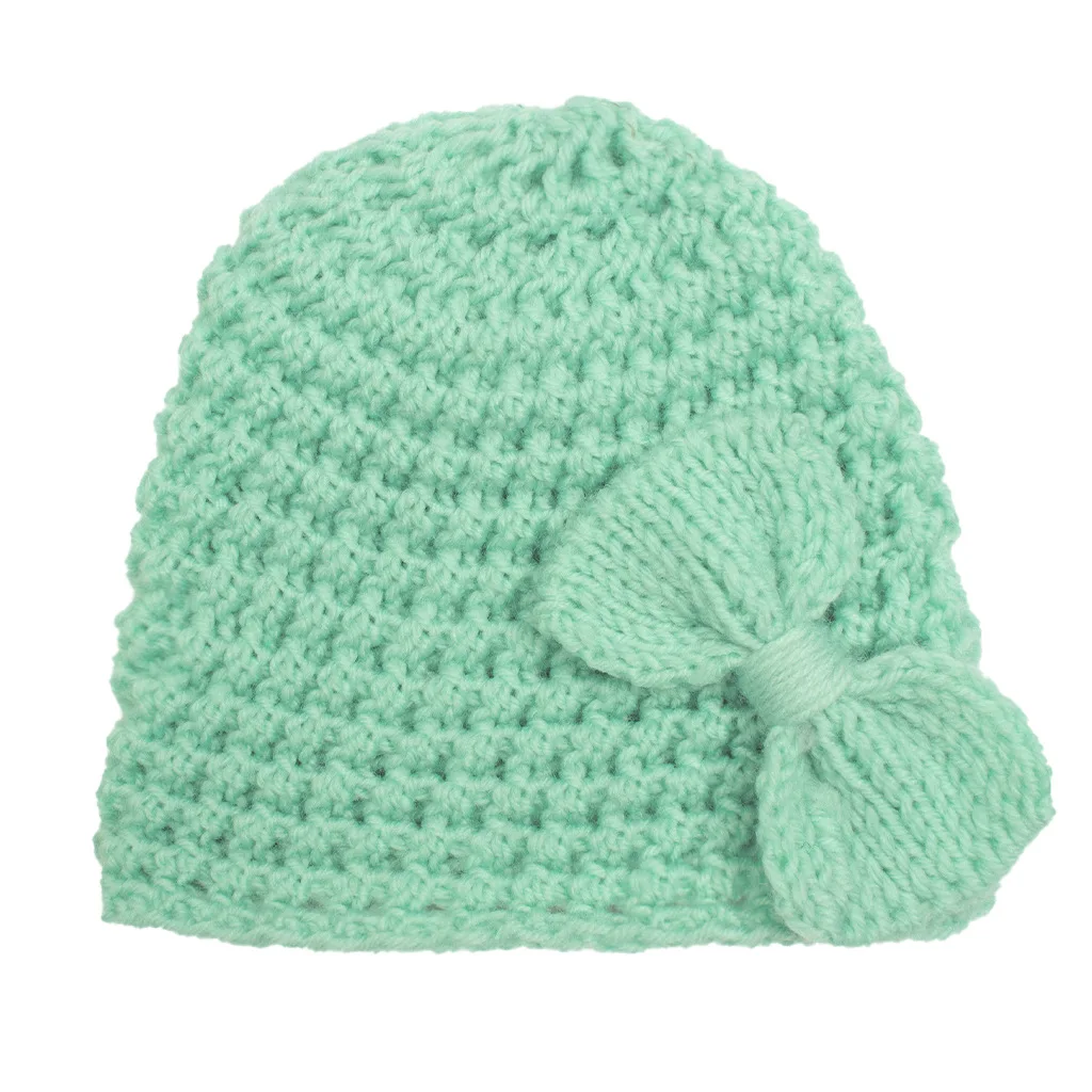 Fall/winter 2024 Baby Wool Knitted Hats for Children Solid Color Comfortable Bow Wool Pullover Hats for Men and Women Baby Hats