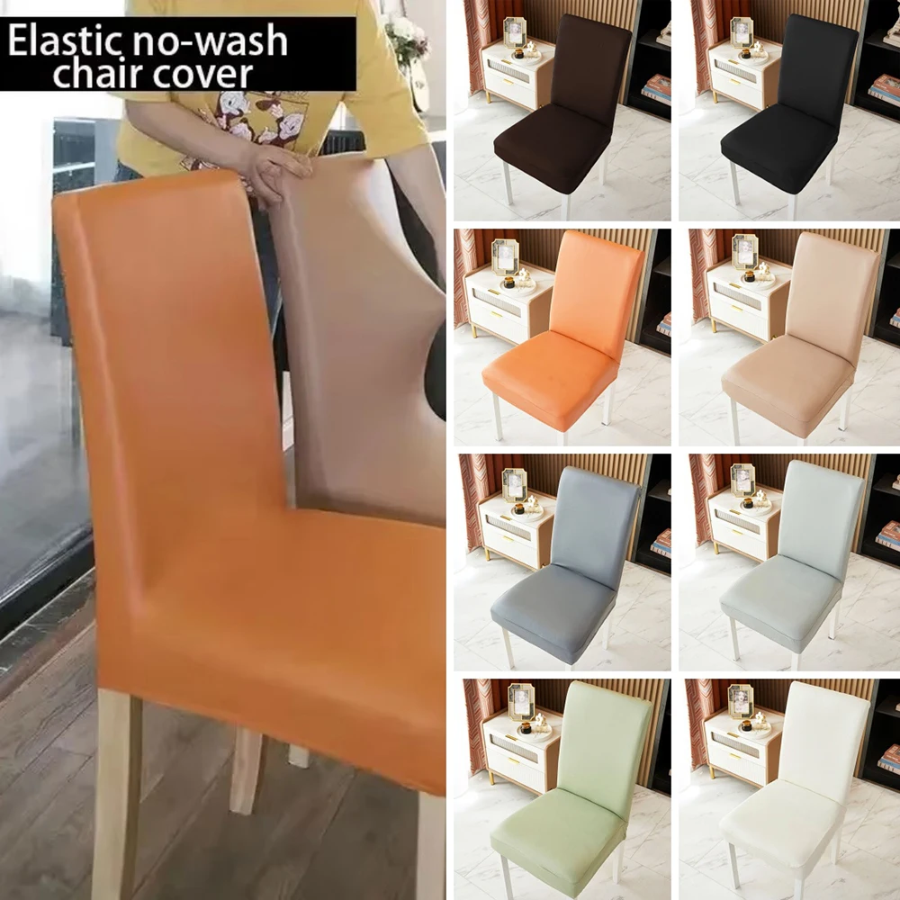 Leather Chair Cover Thickened All-inclusive Waterproof Oilproof Dining Chair Case Stretch for Pets Dust-proof Office Hotel