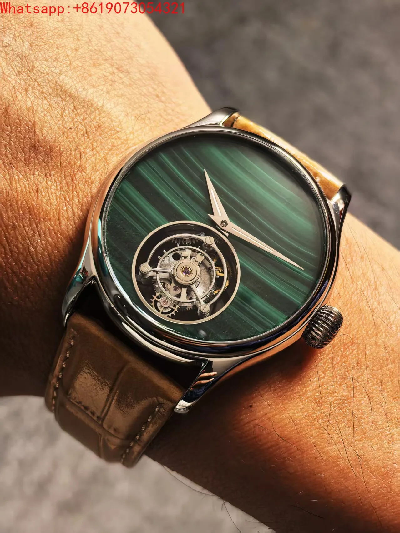 The Great Qin Empire Fanzhi 42mm Dress Light Luxury Business Tourbillon Manual Mechanical Watch Men view 4