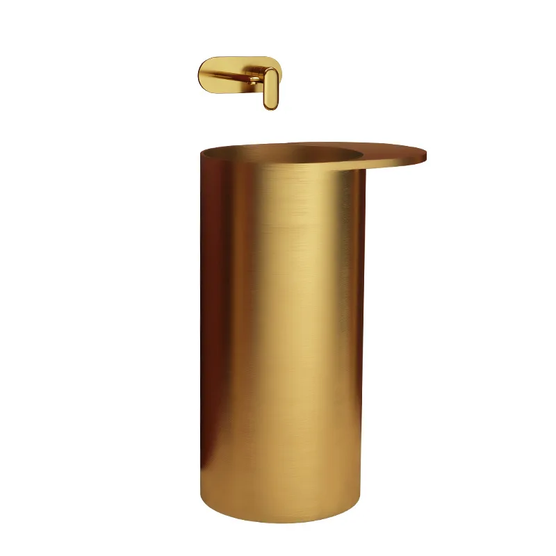 

Stainless steel column floor-to-ceiling sewer, bell mouth integrated bathroom, household drainage column type wash basin