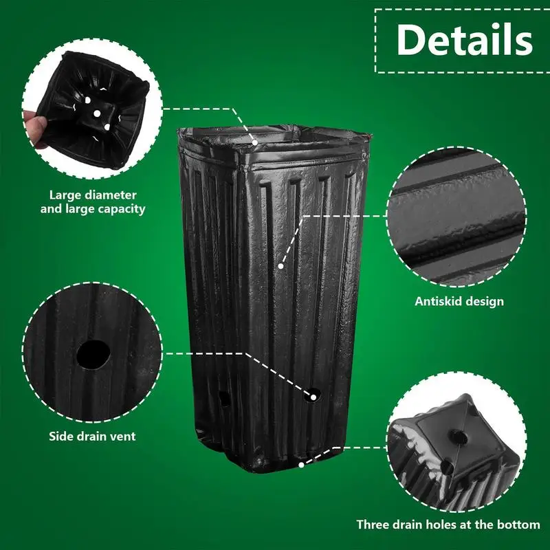 

Tall Nursery Pots 20Pcs Deep Nursery Treepots Tall Seedling Flower Plant Container Budding Seedling Pot with Drainage Holes