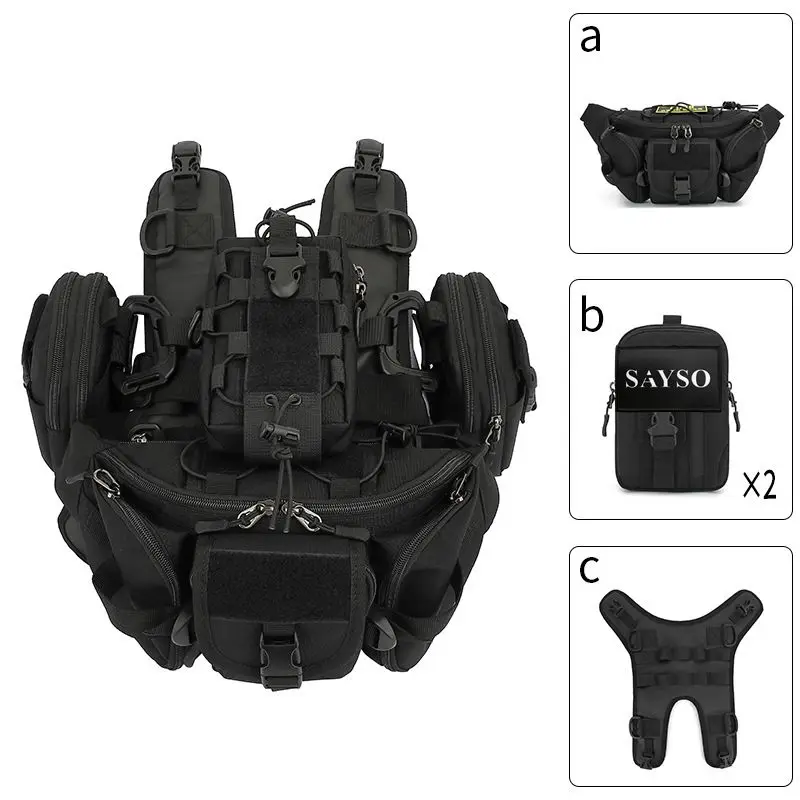 Motorcycle Fuel Tank Bag Base Vest Set Portable Molle Accessories Suitable for Universal Off-road Motorcycle Fuel Tank Kit
