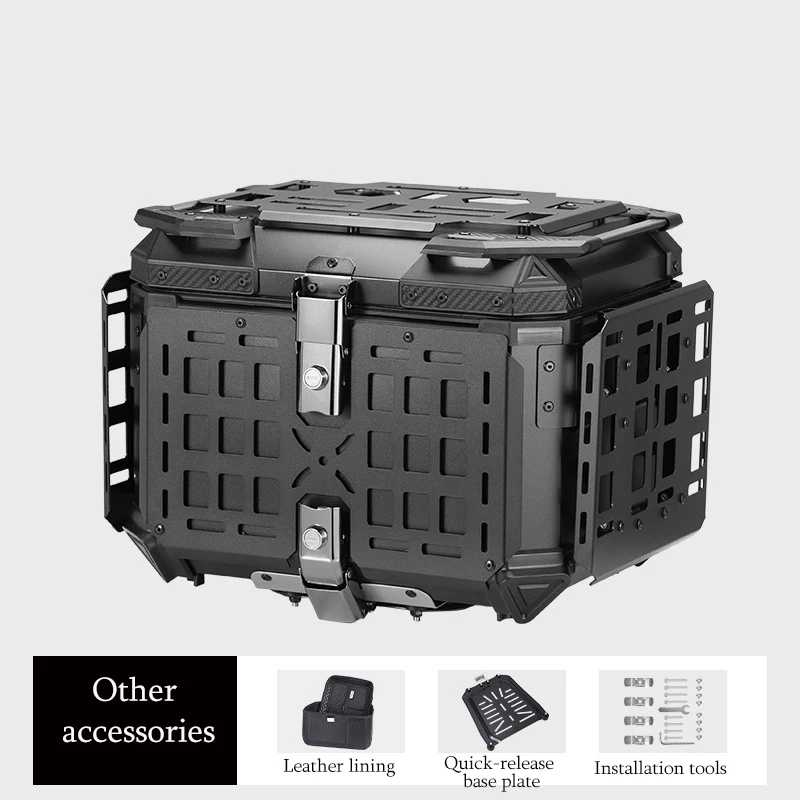 

Motorcycle Top Case Tail Box Foldable Armor 45L Aluminum Multi-functional Trunk Tool Helmet Box Storage Box Luggage