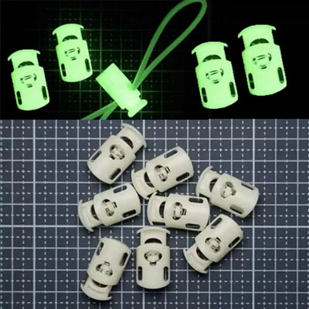 1Pcs Luminous Plastic Cord Lock Stopper Toggle Clip Lanyard Fastener Outdoor Bag Backpack Garment Shoelace Accessories